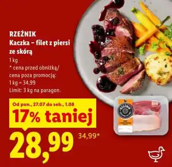 Lidl RZEŹNIK Kaczka - filet z piersi ze skórą oferta