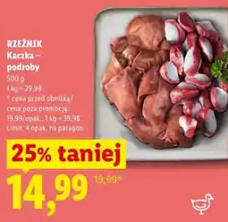 Lidl RZEŹNIK Kaczka - podroby oferta