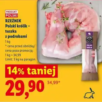 Lidl RZEŹNIK Polski królik - tuszka z podrobami oferta