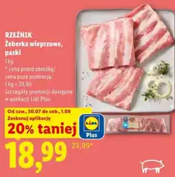 Lidl RZEŹNIK Żeberka wieprzowe, paski oferta