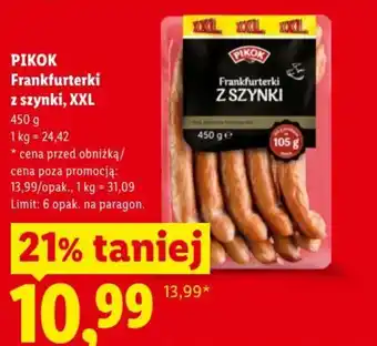 Lidl PIKOK Frankfurterki z szynki, XXL oferta
