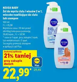 Lidl NIVEA BABY Żel do mycia ciała i włosów 2 w 1, mleczko nawilżające do ciała lub szampon oferta