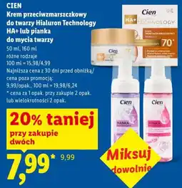Lidl Krem przeciwzmarszczkowy do twarzy Hialuron Technology HA+ lub pianka do mycia twarzy oferta