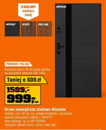 Drzwi zewnętrzne stalowe Alicante