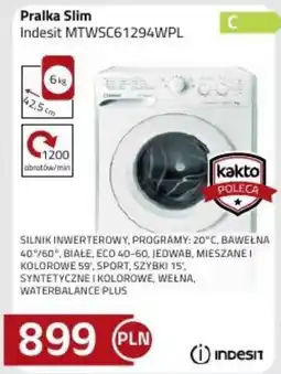 Kakto Pralka Slim Indesit MTWSC61294WPL oferta