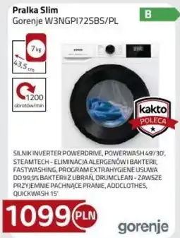 Kakto Pralka Slim Gorenje W3NGPI72SBS/PL oferta