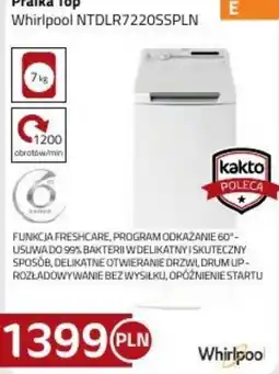 Kakto Prałka top Whirlpool NTDLR7220SSPLN oferta