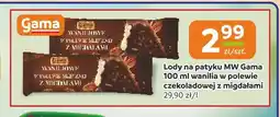 Gama Lody na patyku MW Gama wanilia w polewie czekoladowej z migdałami oferta