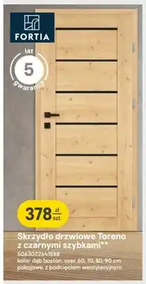 Castorama Skrzydło drzwiowe Toreno z czarnymi szybkami Fortia oferta