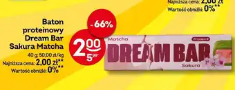 Żabka Baton proteinowy Dream Bar Sakura Matcha oferta