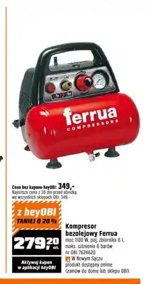 OBI Kompresor bezolejowy Ferrua oferta