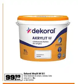 OBI Farba lateksowa Dekoral Akrylit W biała oferta