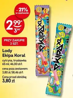 Żabka Lody Ekipa Koral cytryna oferta