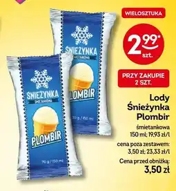 Żabka Lody Śnieżynka Plombir śmietankowa oferta