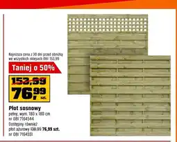 OBI Płot sosnowy pełny oferta