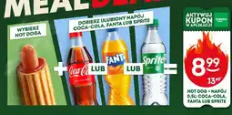Żabka Zestaw hot dog + napój Coca-Cola Fanta lub Sprite 500 ml oferta