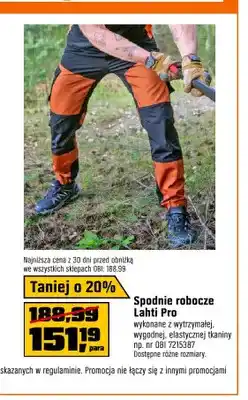 OBI Spodnie robocze Lahti Pro oferta