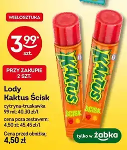 Żabka Lody Kaktus Ścisk cytryna-truskawka oferta