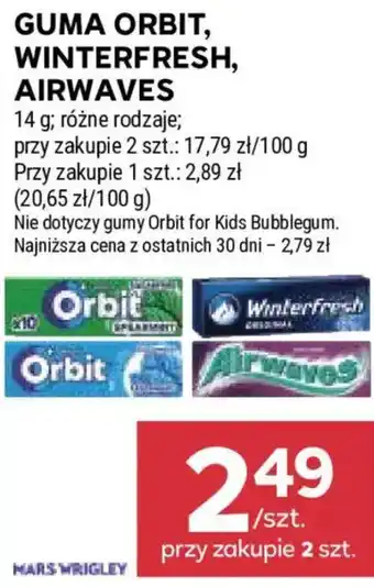 Stokrotka Guma Orbit, Winterfresh, Airwaves oferta