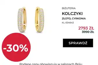 Kolczyki złote z cyrkoniami Briju KL-004643