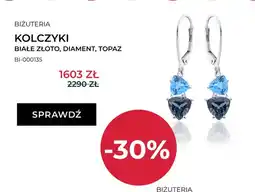 Briju Kolczyki Briju białe złoto diament topaz oferta