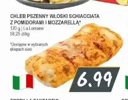 Słoneczko Chleb pszenny włoski Schiacciata z pomidorami i mozzarella La Lorraine oferta
