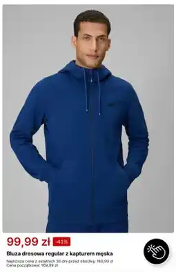 4F Bluza dresowa regular z kapturem męska 4F oferta