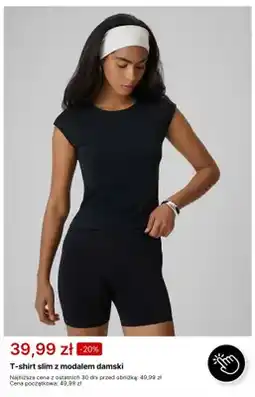 4F T-shirt slim z modalem damski oferta