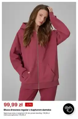 4F Bluza dresowa regular z kapturem damska oferta