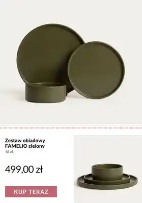 Homla Zestaw obiadowy FAMELIO zielony 18 el oferta