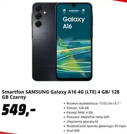 Media Markt Smartfon SAMSUNG Galaxy A16 4 g Czarny oferta