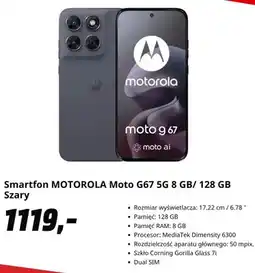 Media Markt Smartfon Motorola Moto G67 5 g 8GB/128GB Szary oferta