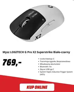 Media Markt Mysz Logitech G Pro X2 Superstrike biało-czarny oferta