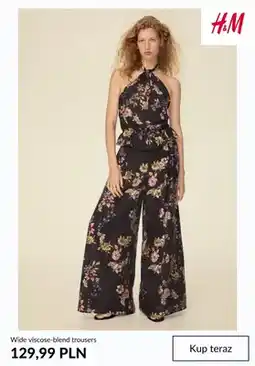 H&M Spodnie damskie szerokie z mieszanki wiskozy H&M oferta