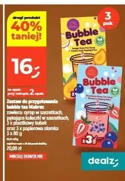 Dealz Zestaw do przygotowania bubble tea Mabroc Strawberry Green Tea oferta