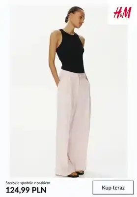 H&M Szerokie spodnie z paskiem H&M oferta