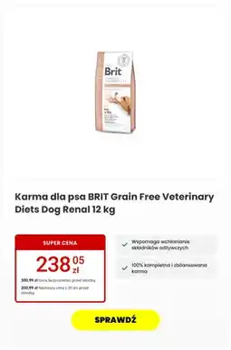 Media Expert Karma dla psa Brit Grain Free Veterinary Diets Dog Renal oferta