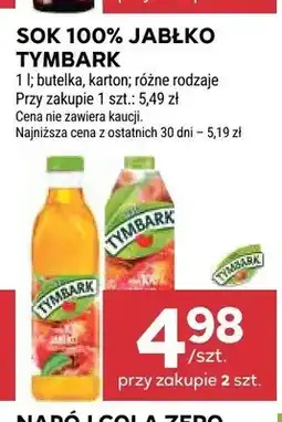 Stokrotka Sok 100% jabłko Tymbark butelka oferta