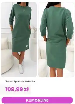 Modna Kiecka Sukienka sportowa ModnaKiecka.pl zielona oferta