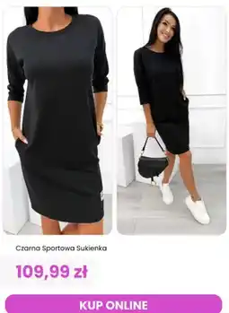 Modna Kiecka Sukienka sportowa czarna ModnaKiecka.pl oferta