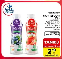 Carrefour Jogurt pitny Carrefour jagodowy oferta