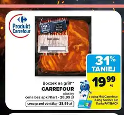 Carrefour Boczek na grill Carrefour plastry oferta