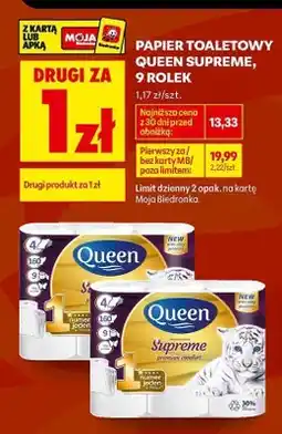 Biedronka Papier toaletowy Queen Supreme Premium Comfort oferta