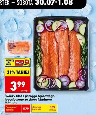 Biedronka Świeży filet z pstrąga tęczowego łososiowego ze skórą Marinero oferta