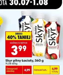 Biedronka Skyr pitny Łaciaty o smaku truskawkowym oferta