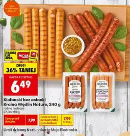 Biedronka Kiełbaski z szynki bez osłonki Kraina Wędlin Nature oferta