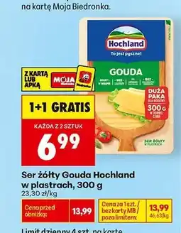 Biedronka Ser żółty Gouda Hochland w plastrach oferta