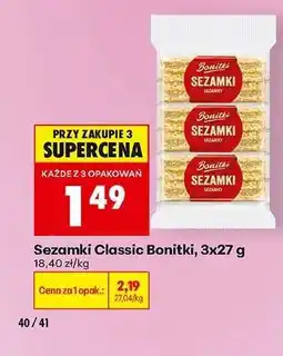 Biedronka Sezamki Classic Bonitki 3x27 g oferta