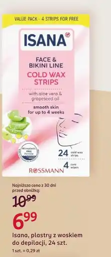 Rossmann Isana, plastry z woskiem do depilacji oferta