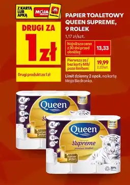 Biedronka Papier toaletowy queen supreme oferta